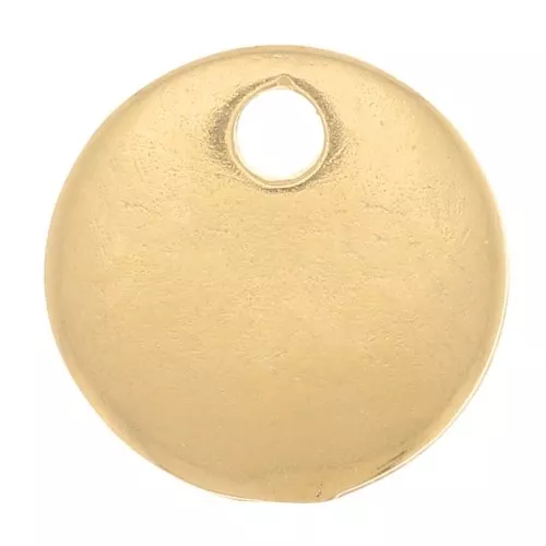 Mini breloque ronde 8 mm - Plaqué Or 3 microns x1