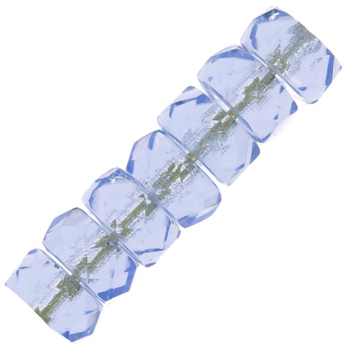 Perles rondelles Heishi facettées 6x3 mm - Light Sapphire x25