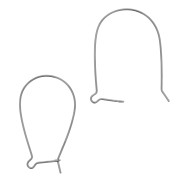 Boucles d'oreilles crochets dormeuses 38 mm - Argent 925 Rhodié noir x2|raw }}