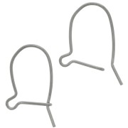 Boucles d'oreilles crochets dormeuses 18 mm - Argent 925 Rhodié noir x2|raw }}