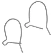 Boucles d'oreilles crochets dormeuses 18 mm - Argent 925 Rhodié noir x2