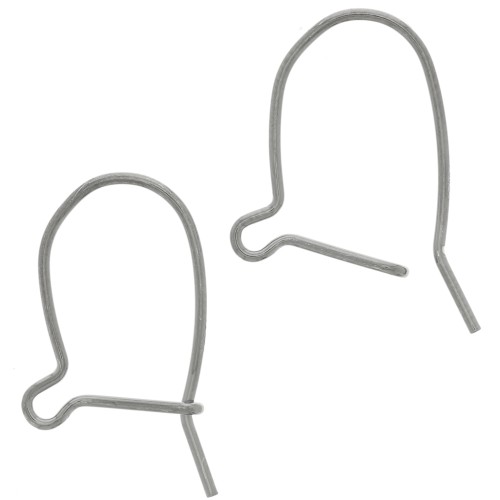 Boucles d'oreilles crochets dormeuses 18 mm - Argent 925 Rhodié noir x2