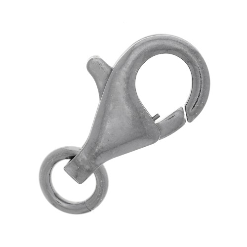 Fermoir mousqueton 13 mm - Argent 925 Rhodié Noir x1