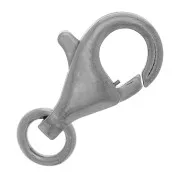 Fermoir mousqueton 16 mm - Argent 925 Rhodié Noir x1