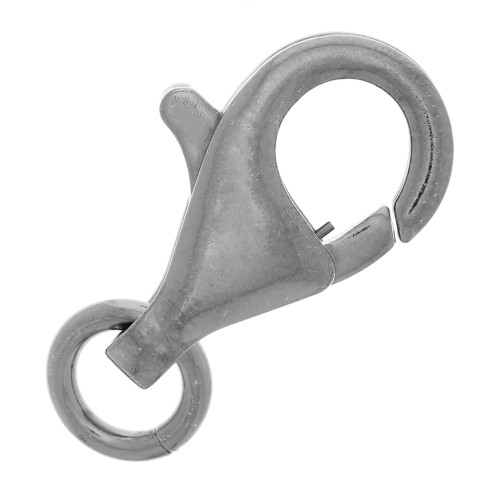 Fermoir mousqueton 16 mm - Argent 925 Rhodié Noir x1