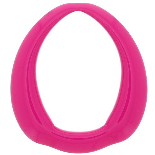 Pendentif goutte évidé ethnique en résine opaque 41x37 mm - Fuchsia x1