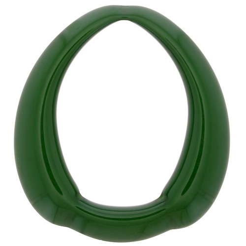 Pendentif goutte évidé ethnique en résine opaque 41x37 mm - Vert foncé x1