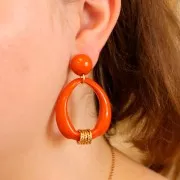 Pendentif goutte évidé ethnique en résine opaque 41x37 mm - Bleu marine x1