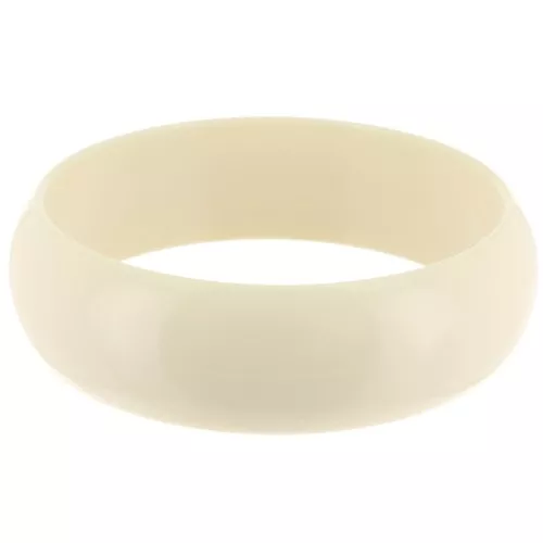 Bracelet jonc épais en résine opaque 68 mm - Ecru x1
