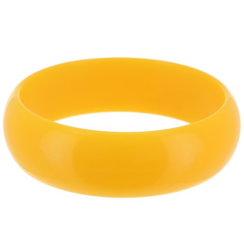 Bracelet jonc épais en résine opaque 68 mm - Jaune foncé x1