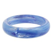 Bracelet jonc épais en résine transparente 67.5 mm - Bleu marbré x1