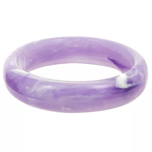 Bracelet jonc épais en résine opaque 67 mm - Violet marbré x1