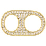 Intercalaire languette de capsule 20x12 mm avec oxydes de Zirconium  - Crystal - Doré x1|raw }}