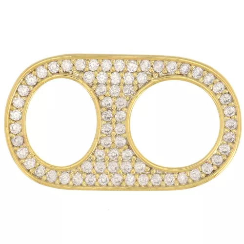 Intercalaire languette de capsule 20x12 mm avec oxydes de Zirconium - Crystal - Doré x1