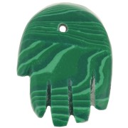 Pendentif main 20.5x15 mm en imitation pierre gemme - Malachite x1|raw }}