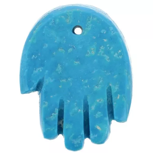 Pendentif main 20.5x15 mm en imitation pierre gemme - Turquoise x1