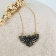 Intercalaire aigle 42x24 mm en pierre gemme - Labradorite x1