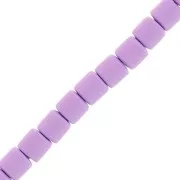 Perles tubes style Heishi en pâte polymère 6x6.2 mm - Lilas x39cm