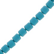 Perles tubes style Heishi en pâte polymère 6x6.2 mm - Bleu x39cm|raw }}
