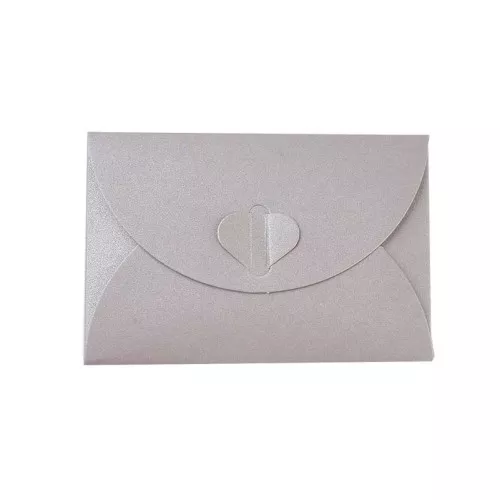Enveloppe fermeture coeur en papier 10.5x7 cm - Argenté x1