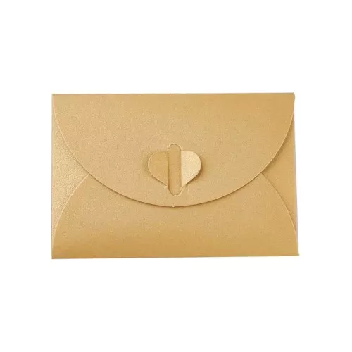 Enveloppe fermeture coeur en papier 10.5x7 cm - Doré x1