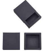 Boite à monter en papier kraft pour bijoux 6.5x6.5x3 cm - Noir x1|raw }}