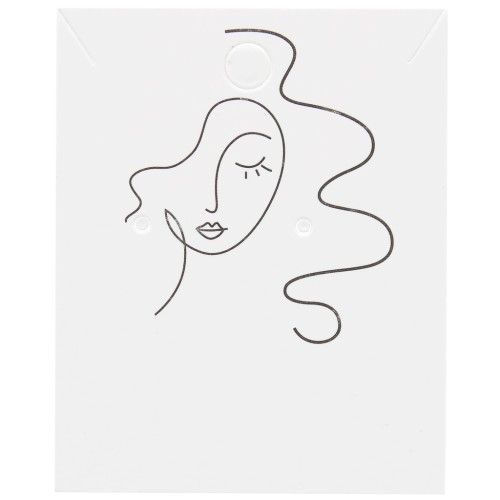 Lot de 20 cartes supports bijoux 6x5 cm boucles d'oreilles et colliers Motif Femme