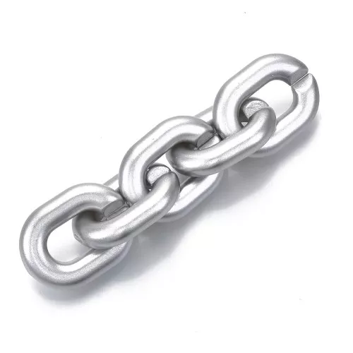 Maillons ovales 24x18 mm - Argenté Mat x10