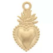 Pendentif coeur Ex-Voto 18.5x10 mm - Acier inoxydable 316L Doré x1