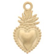 Pendentif coeur Ex-Voto 18.5x10.5 mm - Acier inoxydable 316 Doré x1