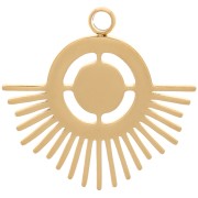 Pendentif ethnique 16x17 mm pour cabochon 4 mm - Acier inoxydable 316L Doré x1|raw }}