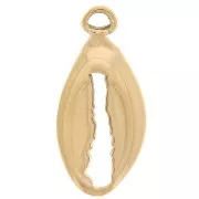 Breloque coquillage cauri 17x8 mm - Acier inoxydable 304L Doré x1