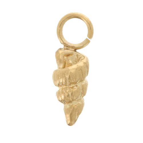 Mini breloque coquillage 9x3 mm - Acier inoxydable 304 Doré x1