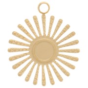 Breloque soleil texturé 14 mm pour cabochon 4 mm - Acier inoxydable 316L Doré x1|raw }}