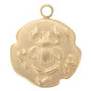 Breloque irrégulière 14.5x12 mm - motif scarabée - Acier inoxydable 316L Doré x1|raw }}