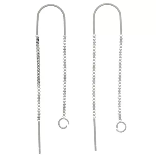 Chaines d'oreilles maille Vénitienne traversantes 38 + 43 mm - Acier inox 304 x2