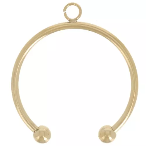 Bague fine réglable avec petites boules - Taille 50 à 56 - Acier inox 304L Doré