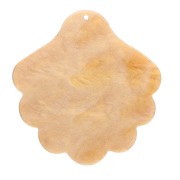 Pendentif coquillage en acétate 45x43 mm - Ocre nacré x1