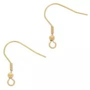 Crochets d'oreilles 21 mm avec anneau ouvert - Acier inoxydable 304L Doré x100