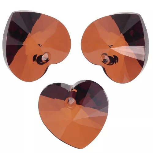 Pendentif coeur en cristal PureCrystal 6228 14,4x14mm - Smoked Amber x1