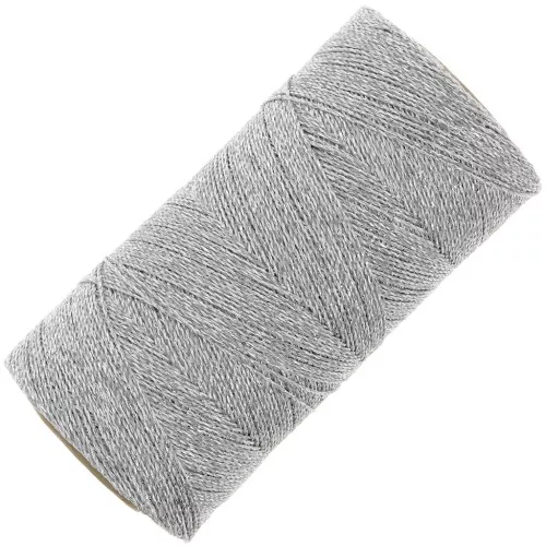 Bobine de fil ciré Linhasita pour micro macramé 0.5 mm - Argenté (Prata) x335m