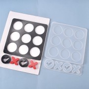 5pcs Moules en Silicone de Jeu Société de Table Tic Tac Toe Silicone Moule X O Conseil Résine Moules en Résine Époxy Coulée Moule - Beaux-Arts et Loisirs créatifs