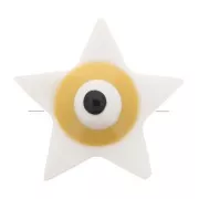 Perle étoile en nacre 11x12 mm motif oeil Jaune x1