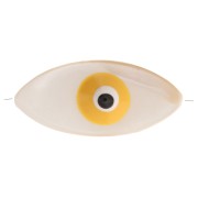 Perle oeil en nacre 17x8 mm - Naturel - Jaune x1