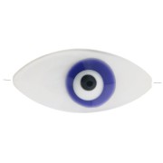 Perle oeil en nacre 17x8 mm - Naturel - Bleu foncé x1