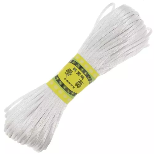 Cordon queue de rat polyester 2 mm - Blanc x20m