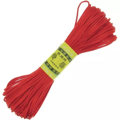 Cordon queue de rat polyester 1.5 mm - Rouge x20m