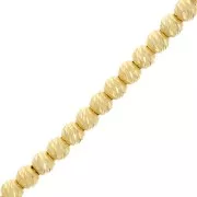 Perles rondes striées diamantées 2 mm - Argent 925 Doré x50