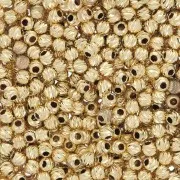 Perles rondes striées diamantées 2 mm - Argent 925 Doré x50