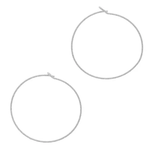 Créoles fil diamanté à décorer 30 mm - Argent 925 x2